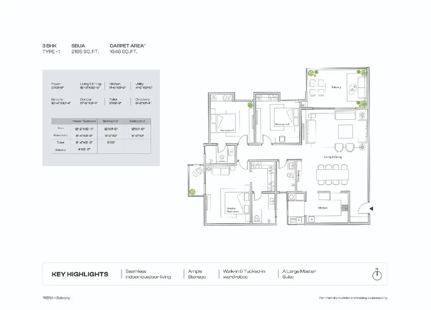 Assetz mizumi reserve 3 BHK T1 Floor Plan